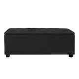 Artiss Storage Ottoman Blanket Box 97cm Linen Black OTM-L2-LINEN-BLACK