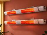 Devanti 2PCS Electric Strip Heater Radiant Infrared Heaters Remote Control 3000W RHP-TWR-3000-AL-2X