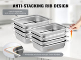 8 Pack Hotel Pans, 1/2 Size Anti-Jam Steam Pan with Lid, 0.8mm Thick Stainless Steel Steam Table V952-12BCCPBXG8JTGXJ0JV0