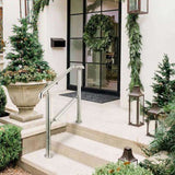 3 Step Railing Stainless Steel Transitional Handrail fit for Level Surface and 1 to 3 Steps V952-BXGLTFS3BDLZ00001V0