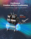VEVOR Airbrush Kit Air Brush Kit 1/6 HP Air Compressor Airbrush Tip Hose Tank V952-JCBTZ2G1AGYQM4FMN001V3