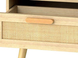 Levede 2x Bedside Tables Set Wooden Side Table Nigntstand Bedroom Rattan Drawers NI1078-NT-2PK-AU