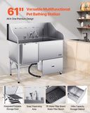 155 cm Dog Grooming Bath Tub Stainless Steel w Ramp Water Filter Left V952-BXGCWYG61CPDA9RVTV0