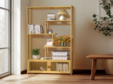 6 Tiers Freestanding Bamboo Storage Shelf High & Low Shelf Bookshelf Plant Stand V767-JJ-ZZ1623
