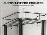 Artiss 4 Tier Floor Standing Corner Shower Caddy Bathroom Organizer Black BSR-B-4T-110H-BK