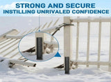 Heavy Duty Steel Fence Post Repair Stake for Leaning Wood Fence, H Shaped Support with Reinforced V1366-AZ2-W-15000