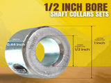 (24 Pack) 1/2" x 36" Zinc Plated Steel Rods 1/2" Bore Solid Steel Shaft Collars, Durable Shaft V1258-DP02-C-919