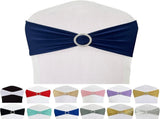 Spandex Chair Sashes Bands 50PCS Stretch Chair Ties Bows with Buckle Slider for Wedding Party V1258-DP02-C-1407