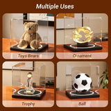 Inner dimensions 15x15x20cm Display Case with Light UV Protected Stand Box Full Size Solid Wood V1107-105-19573-CLR1