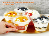 200 PACK 9 oz Clear Plastic Cups With Dome Lids, Crystal Clear Dessert Cups for Ice Cream, Latte, V1258-DP02-C-1340