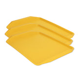 3PCS Colorful Food Tray Rectangle Thickened Binaural Plastic Tray Heat Resistance Stackable V1294-YM0523-3118220042015