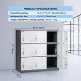 9 Doors Metal Storage Cabinet Employees Steel Storage Cabinet Office Gray V952-JCJHSBMY33180TSQWV0