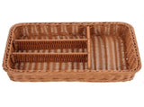 Cutlery Storage Organizer Chocolate Rattan Imitation Woven Mesh for Kitchen V1370-AZ4-14894