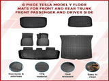 6 piece Tesla Model Y Floor Mats for Front and Rear Trunk Front Passenger and Driver Side V63-847811
