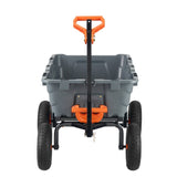 Dump Cart, Poly Garden Dump Cart with Easy to Assemble Steel Frame, Dump Wagon with 2-in-1 V952-SLZXTC1200B0XEEV4V0