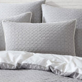 Platinum Collection Flo Fog Jacquard Geometric Quilt Cover Set Super King V442-LED-QUILTCS-FLO-FOG-SK