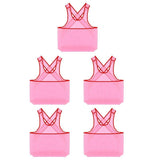 Pink Oxford Cloth Hanging Apron with Pockets for Home Use 5Pcs V1370-AZ4-14696