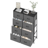 Grey Tallboy Chest of 8 Drawers Storage Cabinet for Bedroom and Living Room V178-59308