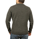 Mens 100% Shetland Ragg Wool Round Neck Knit Jumper Pullover Crew Sweater - Charcoal - XXL V563-SW-CN-CHRCL29-XXL