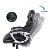 Artiss 8 Point Massage Office Chair Heated Seat PU Black MOC-1237M-BK