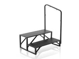 RV, 2-Step RV Stairs, 199.58KGS Load Capacity, Thickened Carbon Steel, With Handrail, Non-Slip V952-FCBTGDKGDKHJ7940CV0