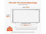 Chain Link Fence Gate, 183 x 122 cm, Adjustable Chain Link Fence Panel, Fit 67-183 cm x 183 cm V952-SWHYM7248INC0PSZBV0