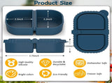 3 Pack Silicone Lunch Boxes Reusable with Lids Mini Double Compartment Portable Food Storage V1258-DP02-BOL-368