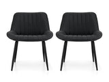 Artiss 2x Dining Chairs Retro PU Leather Kitchen Lounge Cafe Accent Chair Black DINC-K-2602-BKX2