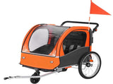 Bike Trailer for Toddlers, Kids, Double Seat, 45 kg Load, 2-In-1 Canopy Carrier Converts to V952-LYS2GHJG820IRLD5RV0
