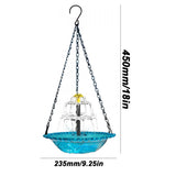 Solar Cascade Hanging Bird Bath Fountain, Hummingbird Water Fountain with Solar Pump Glass Bowl for V1189-LC-RY-00434
