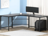 Artiss Computer Desk L-Shape CPU Stand Black 147CM MET-DESK-L-003-BK