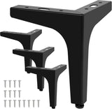 6 Inch Metal Furniture Legs - Set of 4 Modern Iron Diamond Triangle Feet, Black, for Sofa, Cabinet, V1259-DP01-A-3168