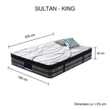 King Mattress Pocket Coil Spring Foam Firm Bed 32cm thick V43-MAT-SUL-K