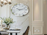 Large Silver Wall Clock Twinkle Crushed Diamond Mirrored Clock With Beveled Edge V767-JJ-XM1369-SR80