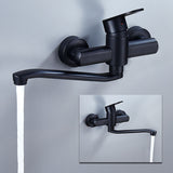 Single Handle Kitchen Faucet Wall Mounted High Quality Brass Body Black Projection 200Mm V1188-MS-227-2759