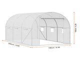 Walk-in Tunnel Greenhouse 9.58x6.43x6.23ft Galvanized Frame PE Cover White V952-SDXWS10X7X7F4BYNQV0