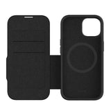 EFM Monaco E-leather Wallet Case Armour With D3O Plus Suits Iphone 15 - Black/Space Grey V578-EFCFLAE605BLA