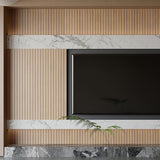 2 Pack Peel and Stick Oak Wood Slat Feature Panels 300x40cm Each DIY TV Headboard PVC Decor V1188-ZXY-131-790