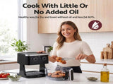 Devanti 4.5L Glass Air Fryer Kitchen Oven Knob Control 1350W Healthy Cooker Black AF-K-H-4Z5L-BK