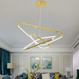 BAMDECOR AD2583 Modern Triangular LED Chandelier V255-BAM-AD2583-3R-GOLD