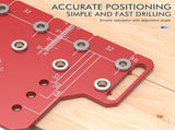 2-in-1 Cabinet Door Drilling Locator Template for Hinge and Handle Installation, Alloy Woodworking V1341-ZY-59PA4MXW-SET