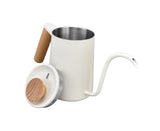 Stainless Steel Drip Coffee Pot, Long Gooseneck Spout Kettle, Tea Matte White, 600ml V1263-JX-2999