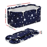 Weisshorn Foldable Bathtub PVC SPA Bucket Inflatable Cushion 114x62cm Star Navy FB-PVC-B-120-NA