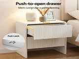 Artiss Bedside Table 2 Drawers - Beige FUR-U-BS-06-BG