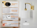 Battery Operated Wall Sconces Set of 2, Dimmable Wireless LED Lights, Remote, Gold V1263-JX-5783