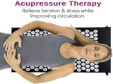 Black Massage Acupressure Mat Yoga Sit Lying Mats Pain Stress Soreness Relax AU NEW V201-QHGMMOREONE019