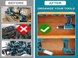 8 Pcs Holder Tools Wall Compatible with Makita 18V, Blue Cyan, Mounted Der Perceuse for Makita V1237-MS-626-275