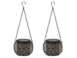2pcs Outdoor Solar Lanterns IP65 Waterproof Solar Wrought Iron Lamp Decorative Garden V1294-YM0901-3119240006111