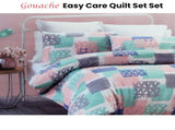 Belmondo Gouache Niro Easy Care Quilt Cover Set Queen V442-CAP-QUILTCS-GOUACHE-GREEN-QS