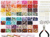 Jewelry Making Kit 1800Pcs 56 Colors Crystal Beads, Bracelet Making Kit Gemstone Chip Beads V1370-AZ4-15695
